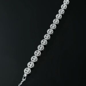 Smiley silver plated with Swarovski